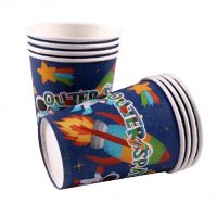 Космос планети ракети 8 бр картонени чаши парти рожден ден, снимка 1 - Чаши - 26605689