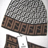 FENDI шал и шапка комплект, снимка 2 - Шалове - 35025309