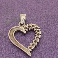 Сребърна висулка сърце Буква АИ, снимка 4 - Колиета, медальони, синджири - 43985184