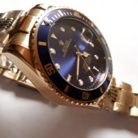 Мъжки луксозен часовник Rolex Oyster  Perpetual Submariner  Gold and blue , снимка 3 - Мъжки - 32283556