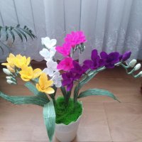 Цветя от хартия-фрезия, снимка 1 - Изкуствени цветя - 26291966