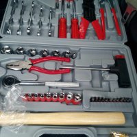 комплект куфар ръчни инструменти 100 части хром-ванадий, снимка 3 - Куфари с инструменти - 43717864
