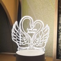 LED Нощна лампа Лебеди, снимка 1 - Лед осветление - 32145813