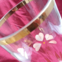 Ретро стъклена ваза  с позлата , снимка 4 - Антикварни и старинни предмети - 17710399