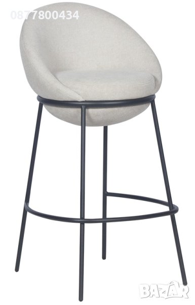 Луксозно бар кресло с метални здрави крака и висок клас дамаска, снимка 1