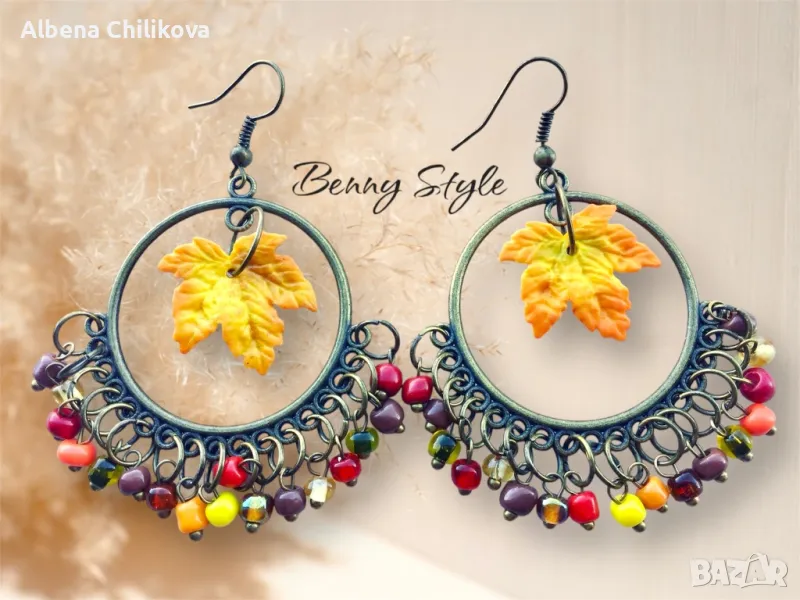 Обеци есенни листа, снимка 1