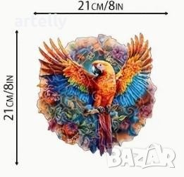 Дървен пъзел ”Тропически папагал”, снимка 1