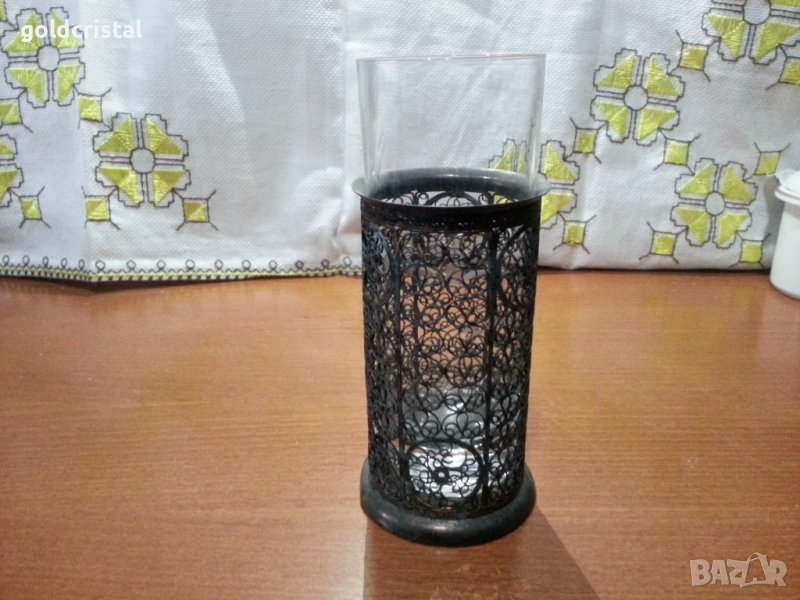 Руски посребрен стакан подстакан  филигран , снимка 1