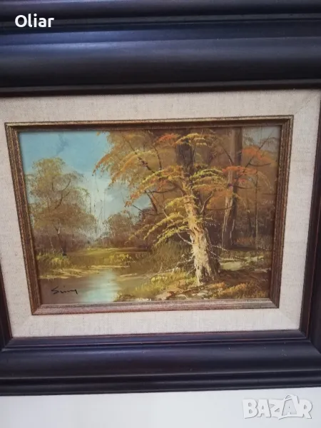 Много красива стара картина. Пейзаж. Масло. , снимка 1