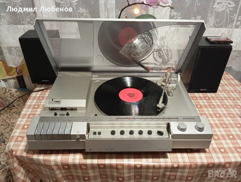 Стерео уредба с грамофон Minerva RST300 с колонки, снимка 1
