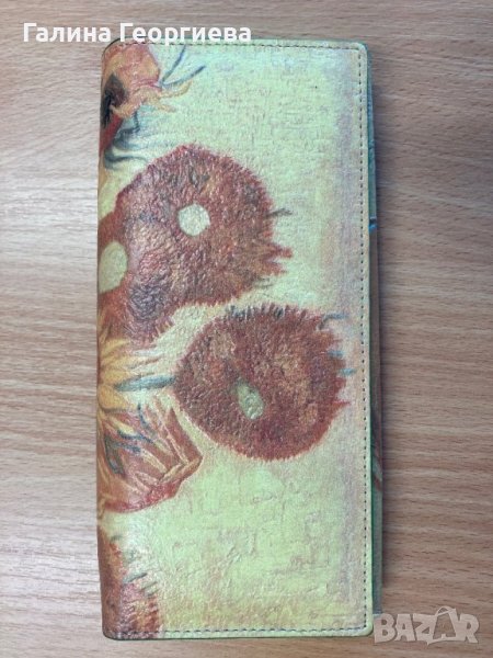 ЛУКС портфейл Ван Гог от естествена кожа и ръчна изработк, снимка 1
