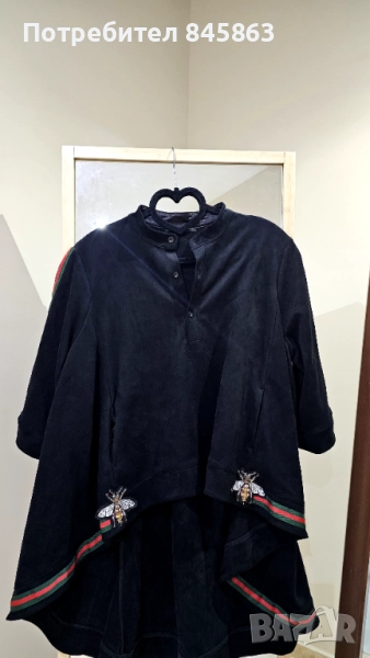 Велурено пончо/яке, снимка 1