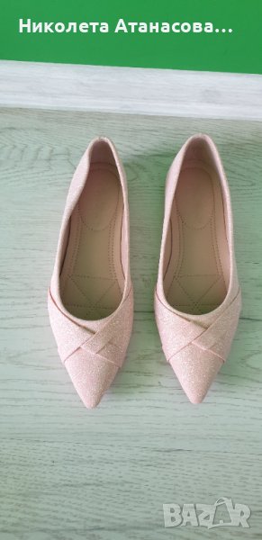 Обувки розови с блестящо , снимка 1