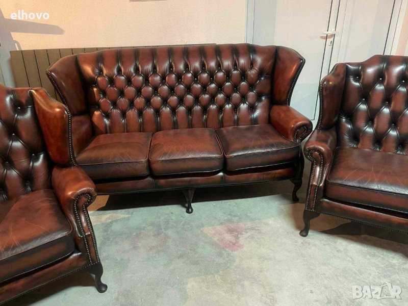 Диван 3-ка+2фотьойла стил „Честърфийлд“, снимка 1