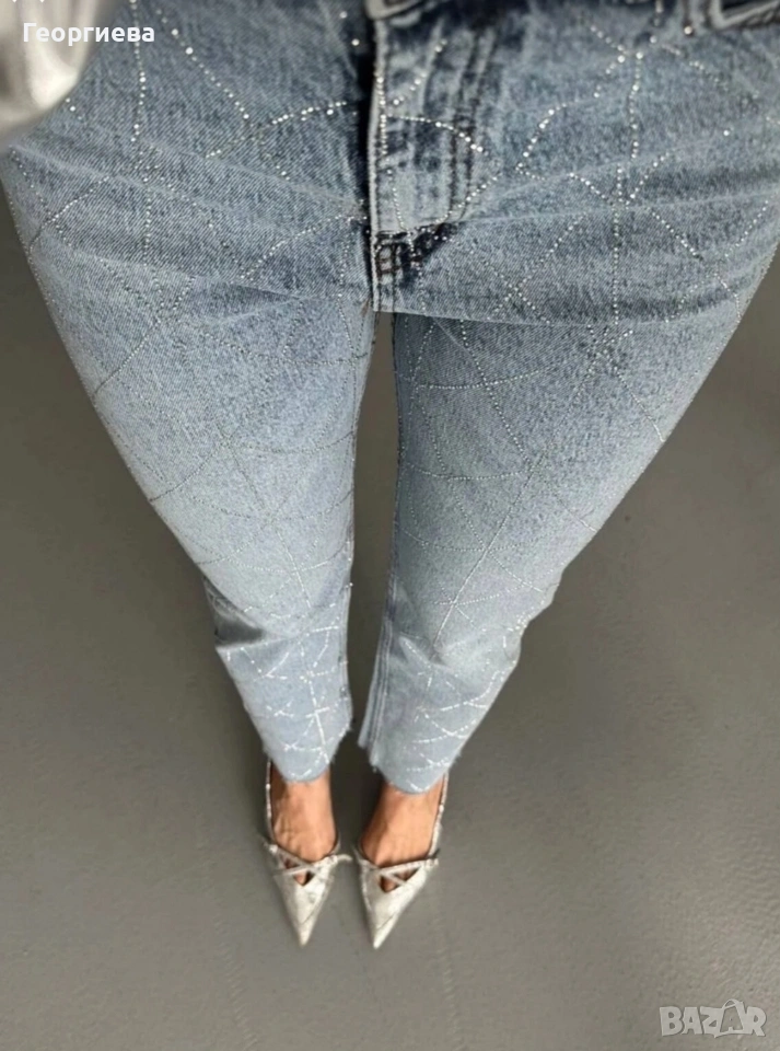 Дамски дънки с висока талия, снимка 1