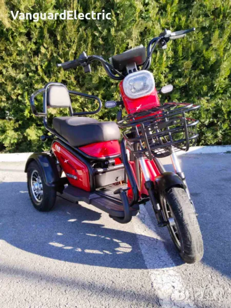 Двуместна електрическа триколка Vanguard Pudding 1800W-48V-20Ah - RED, снимка 1