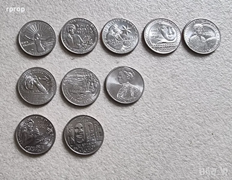 САЩ.1/4 долар.
10 бр.
Серия  известни американски жени за 2022 , 23 и 24  год., снимка 1