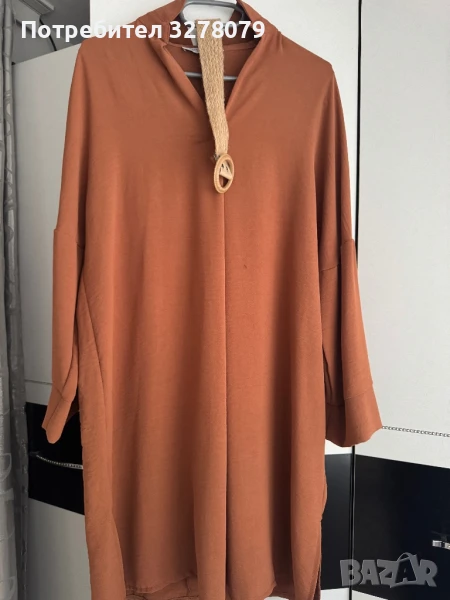 Елегантна Дамска Туника / Рокля в керемиден цвят , снимка 1