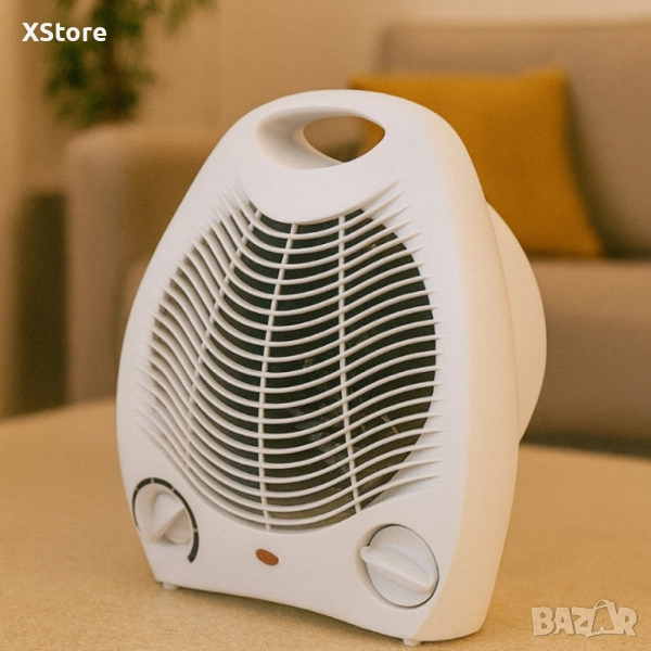 Отоплителна вентилаторна печка Rosberg R51970G – 2000W, бял/червен, снимка 1