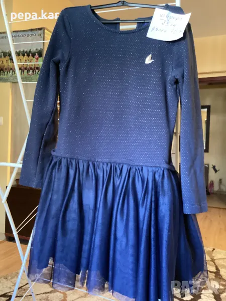 Рокля Okaidi.140,тъмносиня с дълъг ръкав и още рокли в обявите ми, снимка 1