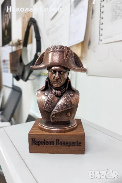 Статуетка-сувенир "бюст на Наполеон Бонапарт".Медна галванопластика., снимка 1