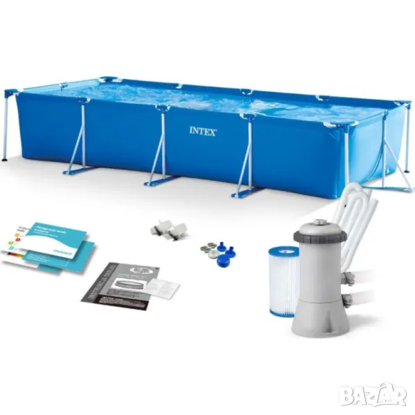 Басейн Intex с рамка Rectangular Frame Pool 220x450x84 см, 28274gn, снимка 1