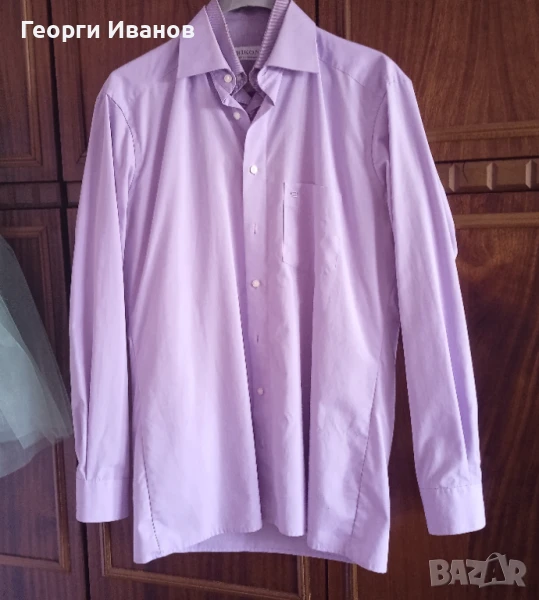 OLYMP 40 L/XL КАТО НОВА лилава риза с дълъг ръкав Олимп lavender shirt, снимка 1