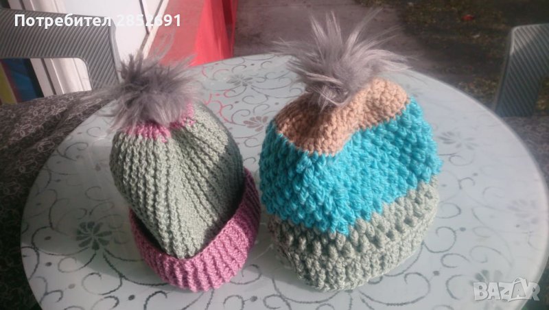 Шапки.Ръчно плетиво,безшевни.НОВИ, снимка 1