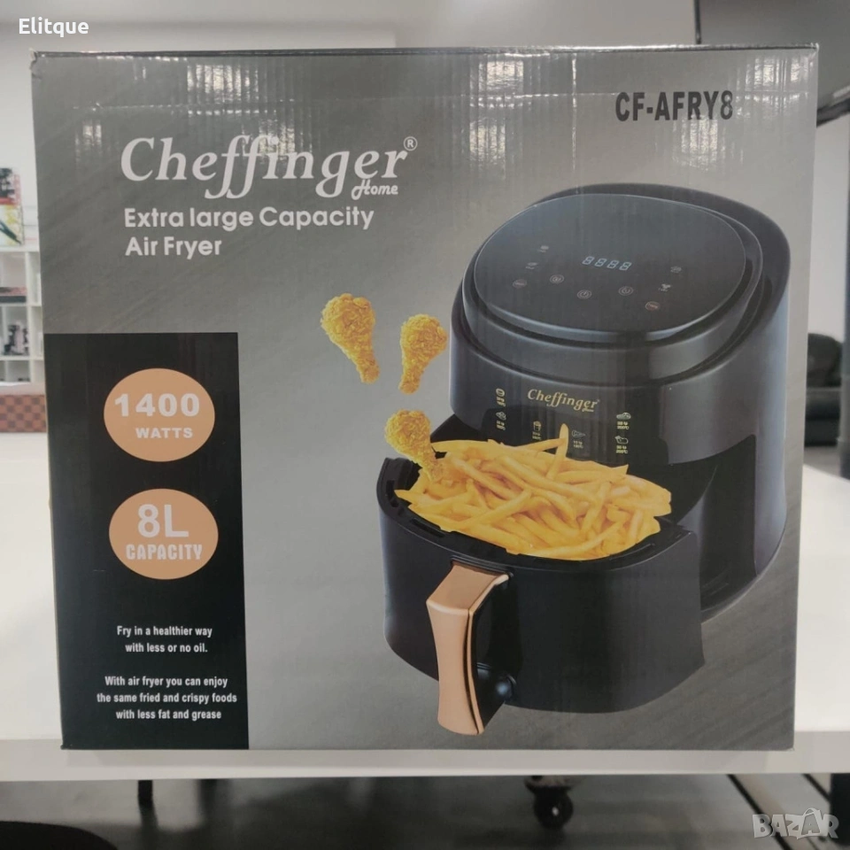 Дигитален въздушен фритюрник Cheffinger Led Air Fryer 1400W - 8L, снимка 1