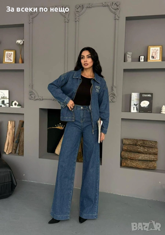 Miu Miu Дамски Син Дънков Комплект Миу Миу Код SK699, снимка 1