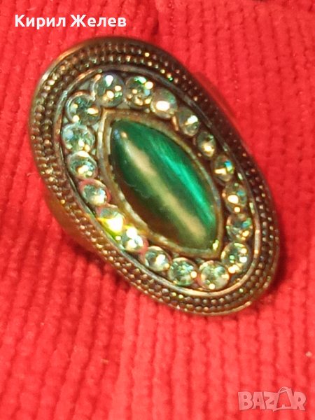 СТАР МЕДЕН СКЪПОЦЕНЕН АРТ ДЕКО КРИСТАЛЕН ПРЪСТЕН 21650, снимка 1