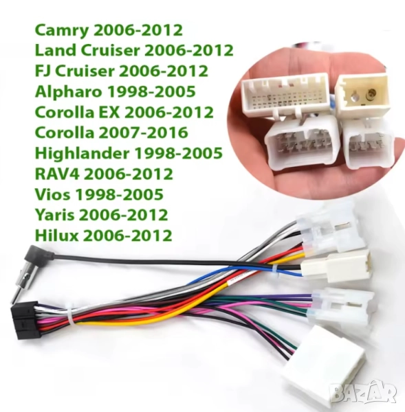 Букса за Toyota, адаптерен кабел, Android, за мултимедия, преходник, аудио за навигация, Тойота, снимка 1