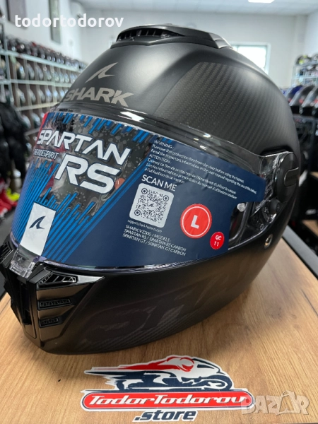 Мото Каска SHARK Spartan RS CARBON SKIN Matt,L 59-60,очила,като нова!, снимка 1