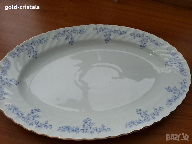 Стар български порцелан плато чиния, снимка 1