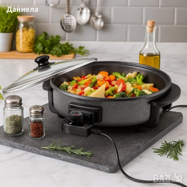 Многофункционален преносим електрически тиган Royalty Line RL-PP18214 - 42см, снимка 1