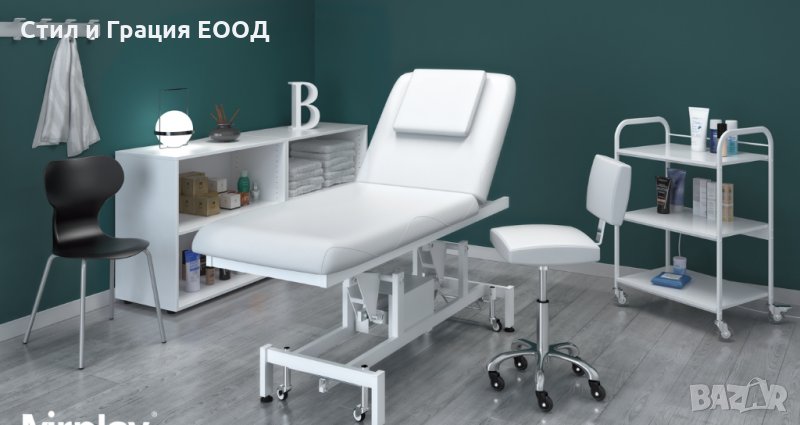 Електрическа кушетка Mary (1 мотор) 187 х 73 x 68/90 см -бяла/черна, снимка 1