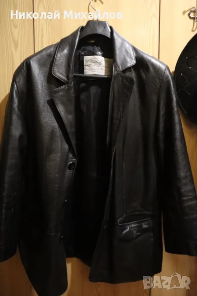 Мъжко кожено сако /цвят -черен /, снимка 1