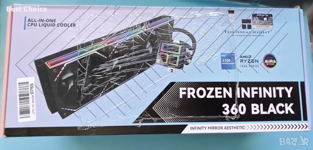 Thermalright Frozen Infinity 360 BLACK CPU течен охладител, тройни PWM вентилатори, снимка 1