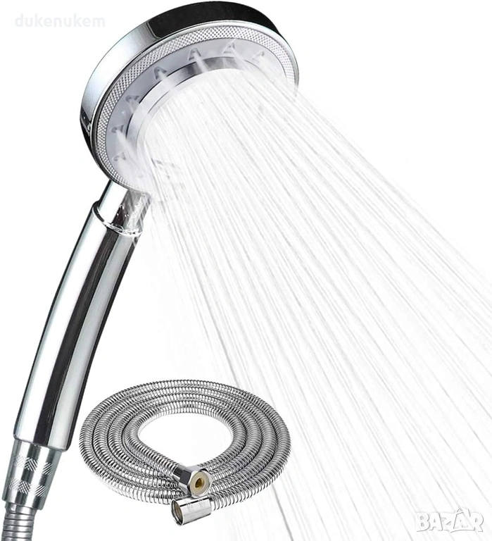 Душ слушалка с маркуч 1.5 м – високо налягане, пестяща вода, 3 режима, снимка 1