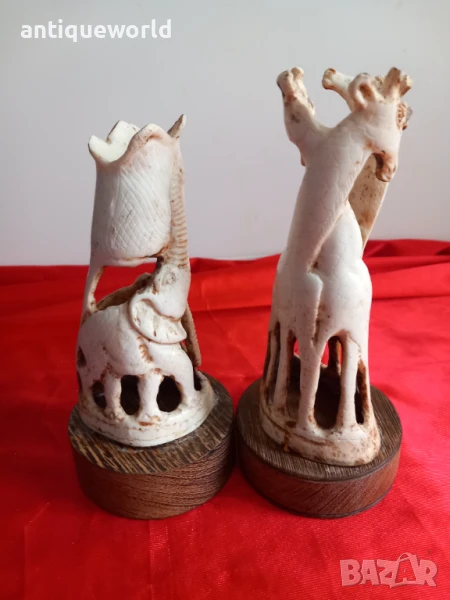 Статуетки СЛОНОВА Кост , Слончета и Жирафи, снимка 1