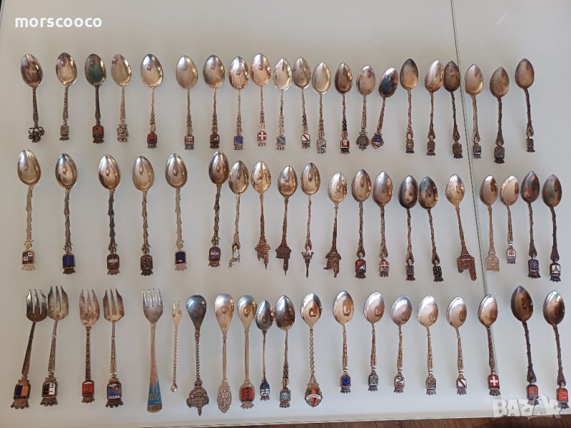 Стари сувенирни лъжички със сребърно покритие, снимка 1