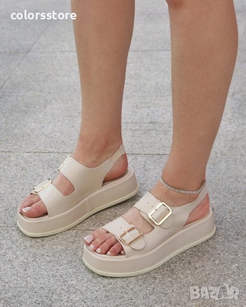 Сандали на платформа - бежова кожа - SLG80

/, снимка 1