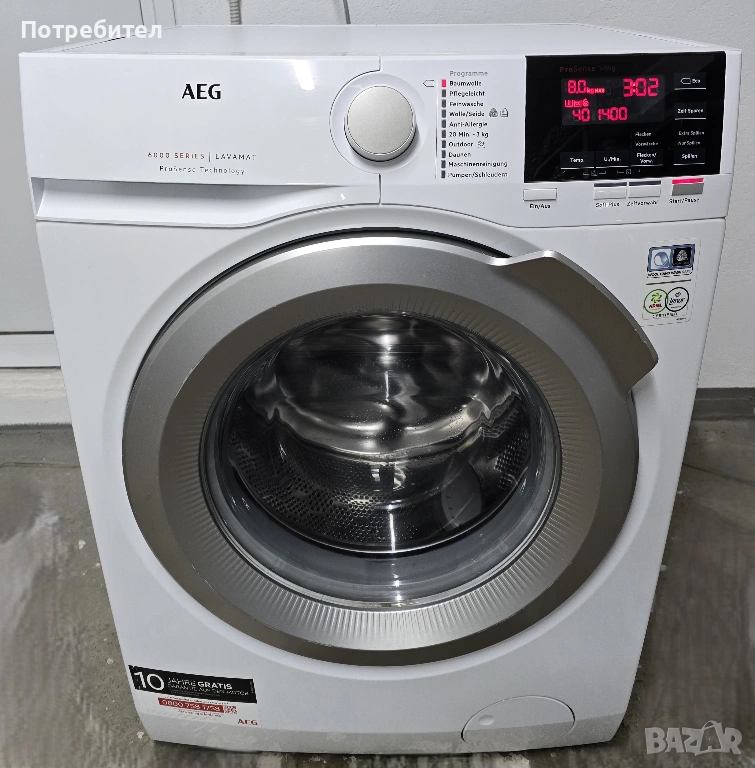Инверторна Пералня AEG 6000 Series 8кг А+++ 1400 оборота, снимка 1