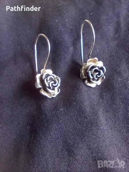 Сребърни обеци цветя сребро 925, снимка 1