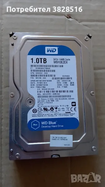 Хард диск 1tb  3.5 инча 
WDC WD10EZEX  SATA 3, снимка 1