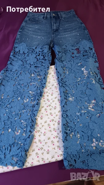 Дамски дантелени дънки , снимка 1
