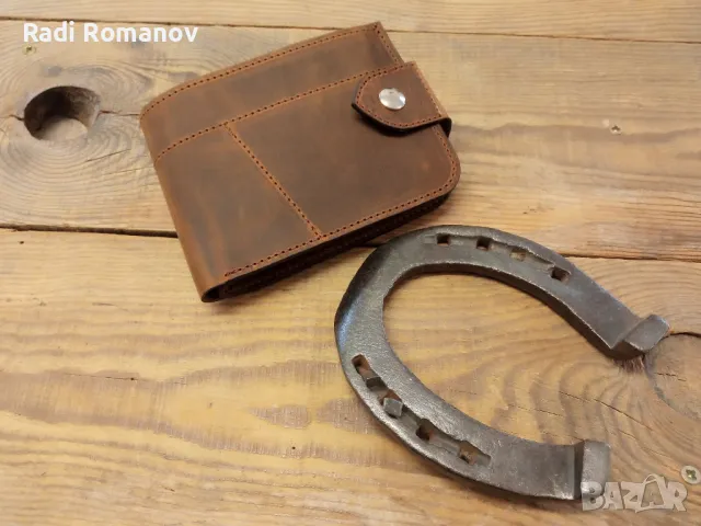 Ръчно изработен мъжки кожен портфейл , снимка 8 - Портфейли, портмонета - 48929365