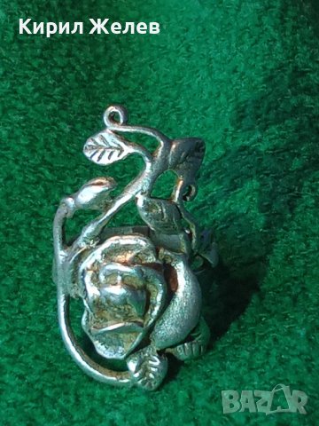 Стар ПРЕКРАСЕН ФЛОРАЛЕН АРТ НУВО СРЕБЪРЕН ПРЪСТЕН РОЗА - ВИСОКА ПРОБА СРЕБРО МАЙСТОРСКА РАБОТА 40613, снимка 18 - Антикварни и старинни предмети - 42644214