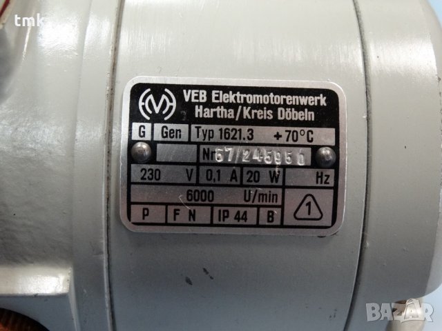 тахогенератор VEB 1621.3, снимка 5 - Електродвигатели - 28929934