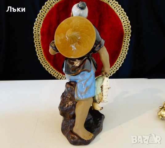 Порцеланова статуетка Китайски рибар Shiwan. , снимка 8 - Статуетки - 52817327